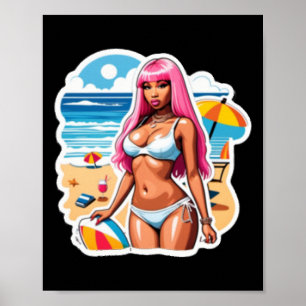 Poster Sticker de plage Nicki Minaj