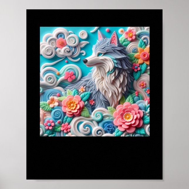 Poster Sticker Fox 3d (Devant)