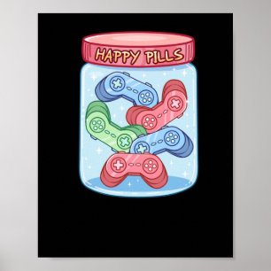 Poster Sticker pour pilules Joyeux Gamer