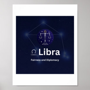 Poster Sticker pour signes diacritique Libra Zodiac