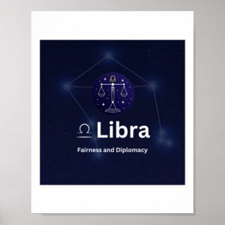Poster Sticker pour signes diacritique Libra Zodiac