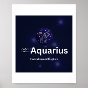 Poster Sticker pour signes Zodiac Aquarius