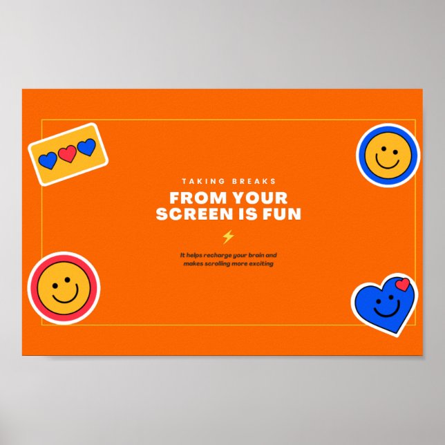 Poster Stickers orange drôle et ironique (Devant)