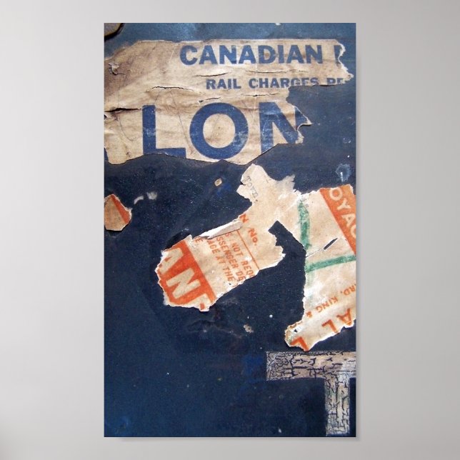 Poster Stickers Vieux Bagages (Devant)