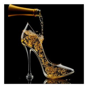 Poster Stiletto et Bar à vin pétillant