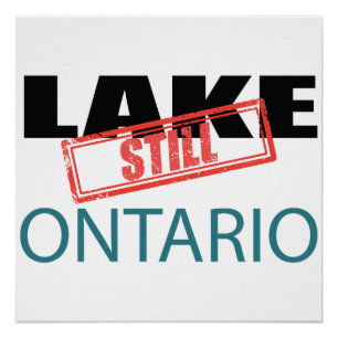 Poster Still Lake Ontario Vintage Red Stamp Art