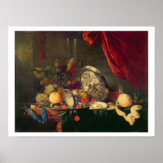 Poster Still Life (oil on panel) (Devant)