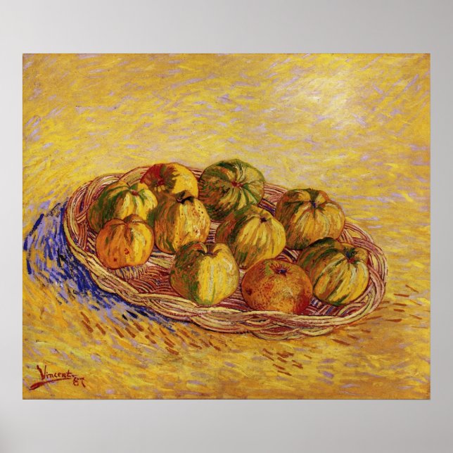 Poster Still Life, Panier de pommes de Vincent van Gogh (Devant)