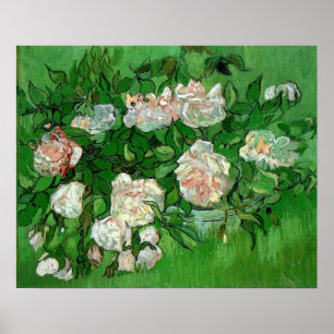 Poster Still Life Pink Roses par Vincent Willem van Gogh