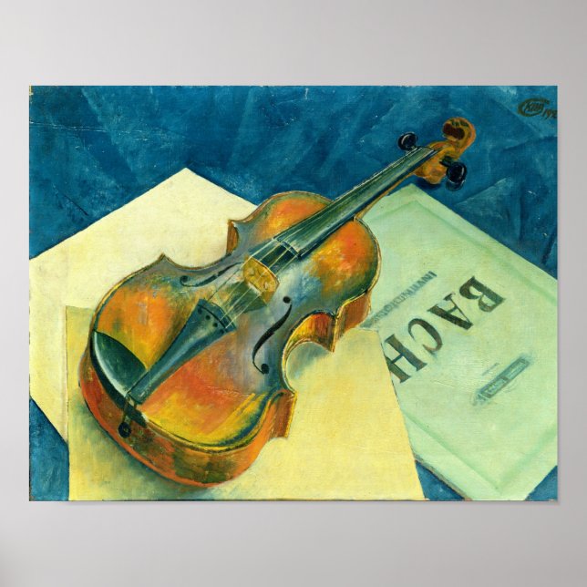 Poster Still Life with a Violin, 1921 (Devant)