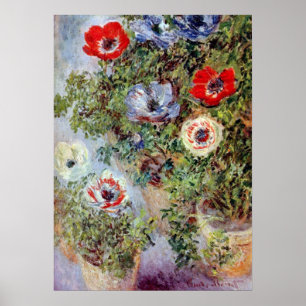 Poster Still Life with Anemones par Claude Monet