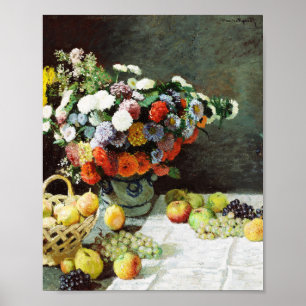 Poster Still Life with Flowers and Fruit de Claude Monet