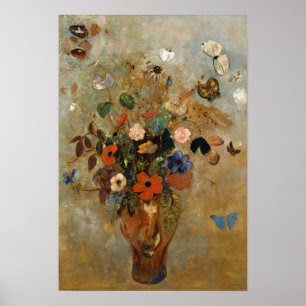 Poster Still Life with Flowers par Odilon Redon