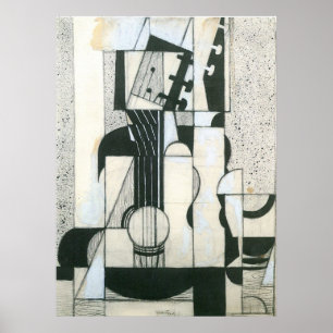 Poster Still Life with guitar by Juan Gris