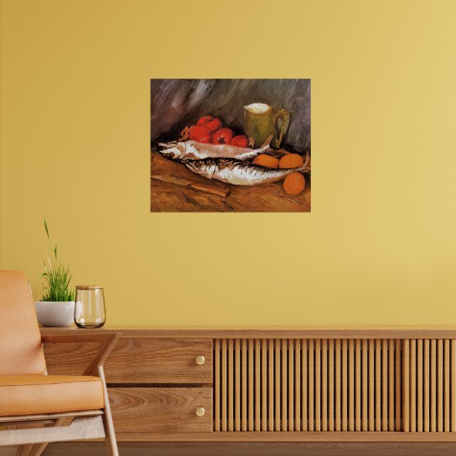Poster Still Life with Mackerels, lemons, tomatoes, (Salon 2)