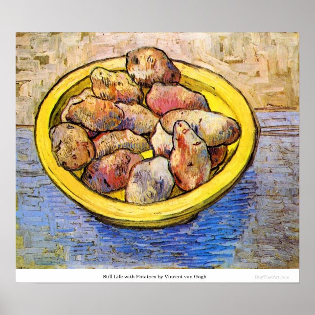 Poster Still Life with Potates par Vincent van Gogh (Devant)