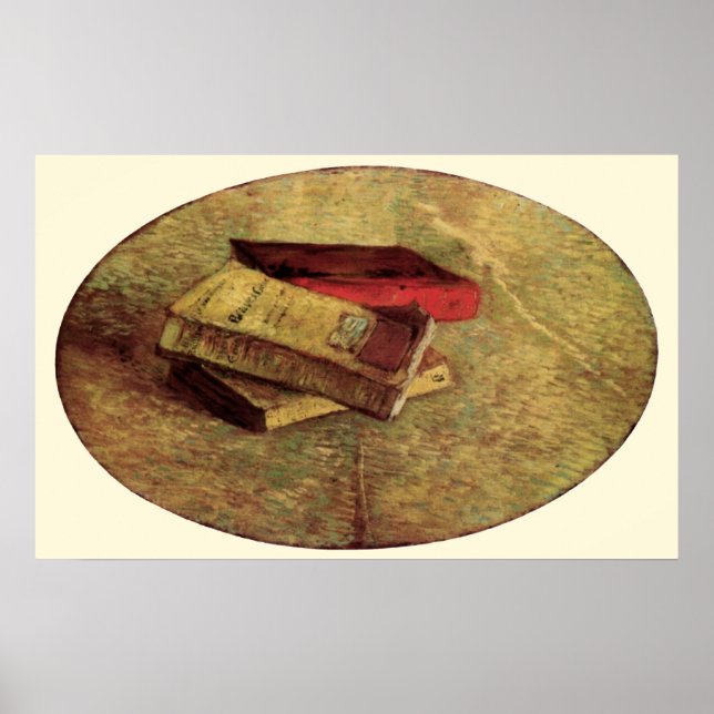 Poster Still Life with Three Books par Vincent van Gogh (Devant)