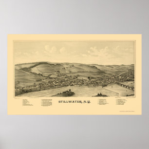 Poster Stillwater, carte panoramique de NY - 1889