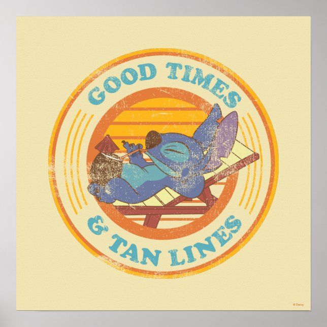Poster Stitch | Bons temps et lignes de bronzage (Devant)