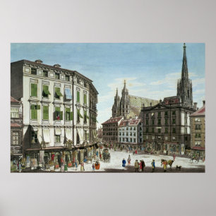 Poster Stock-im-Eisen-Platz, avec St Stephan