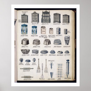 Poster Stockage et ustensiles de cuisine d'un catalogu