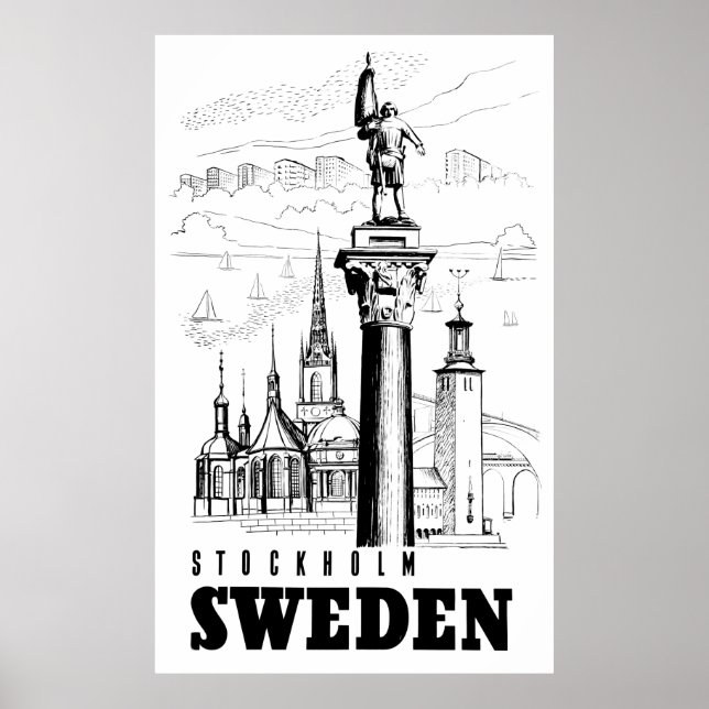 Poster Stockholm, capitale de la Suède (Devant)