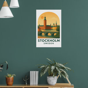 Poster Stockholm Suède Voyage Vintage – Scandinave