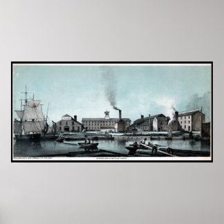 Poster Stocks Works Factory Wharf Philadelphia PA Imprime
