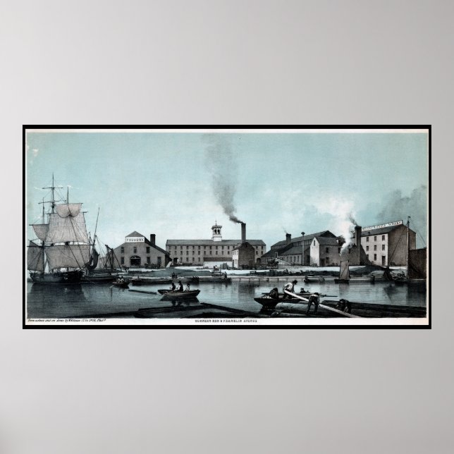 Poster Stocks Works Factory Wharf Philadelphia PA Imprime (Devant)