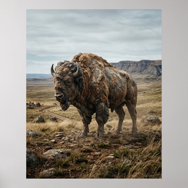 Poster Stone Bison Endless Plains (Devant)