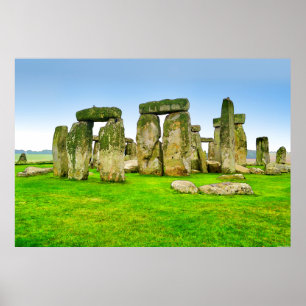 Poster Stonehenge antique Stones debout en Art d'été