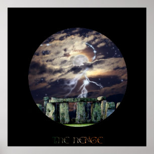 Poster Stonehenge Mystical Druid Art Mytho-Imaginaire