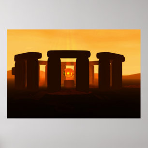 Poster stonenge in the sunset,