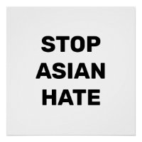 Stop Asian Hate noir et blanc typographie moderne
