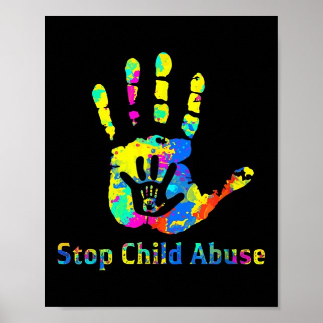 Poster Stop Child Abuse Prevention Awareness Mois Bleu R (Devant)