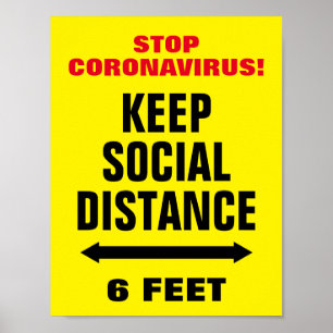 Poster Stop CoronaVirus slogan Keep Social Distance