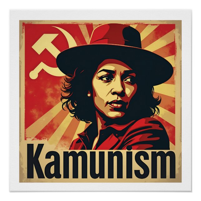 Poster Stop Kamunism Harris Walz 2024 Camarade Kamala (Devant)