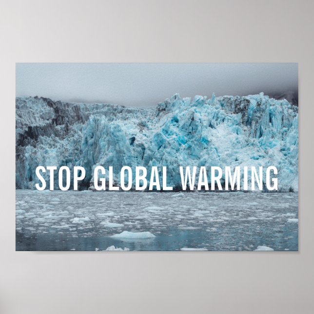 Poster Stop Réchauffement climatique - Melting Glacier |  (Devant)