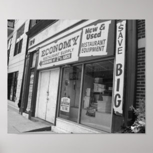 Poster Storefront Philadelphia Black And White Photo