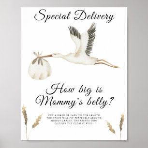 Poster Stork - quelle taille est le jeu du ventre de mama
