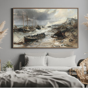 Poster Storm's Wake : Wrecked Fishing Boats Art
