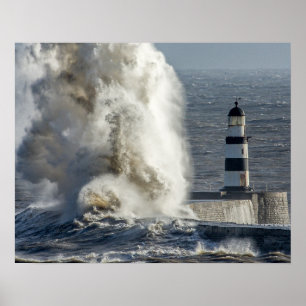 Poster Stormy Seas at Roker Poster/Print