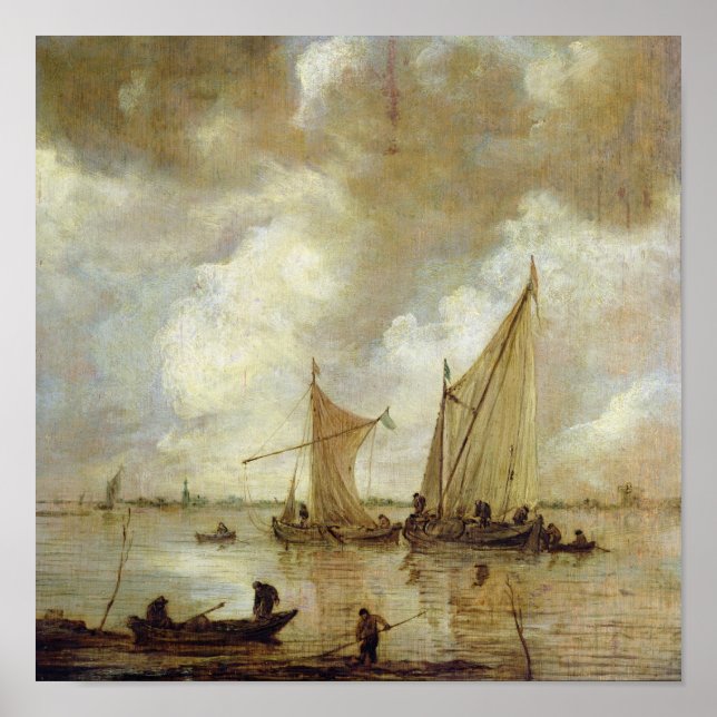 Poster Stormy Seascape, 1655 (Devant)