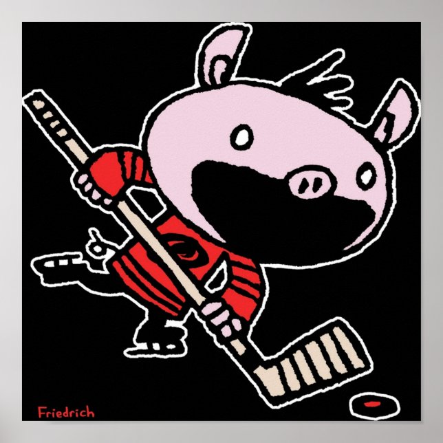 Poster Stormy the Hockey Pig (Devant)