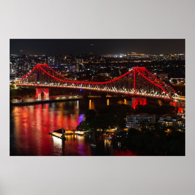 Poster Story bridge & Brisbane city skyline Australie (Devant)