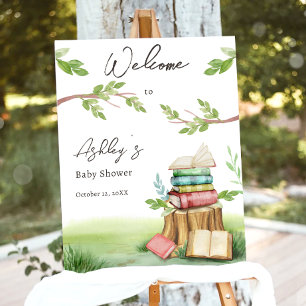 Poster Storybook Baby shower Nouveau chapitre Livre Bienv