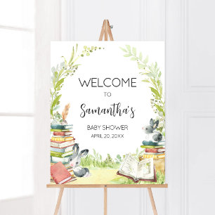 Poster Storybook Nouveau chapitre Baby shower Bienvenue