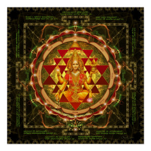 Poster Stotram sur Devi Lakshmi - Shri Yantra- Mahalakshm