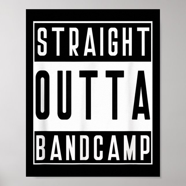 Poster Straight Outta Band Camp Funny Marching Band Tee  (Devant)