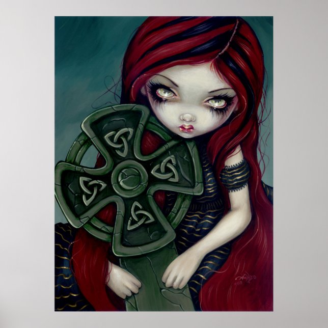 Poster Strangely Lonely gothic fairy croix celtique Impri (Devant)
